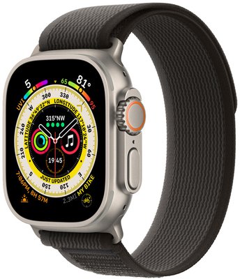 Apple Watch Ultra 49mm Titanium Case with Black/Gray Trail Loop - S/M (MQFW3) 32-09 фото