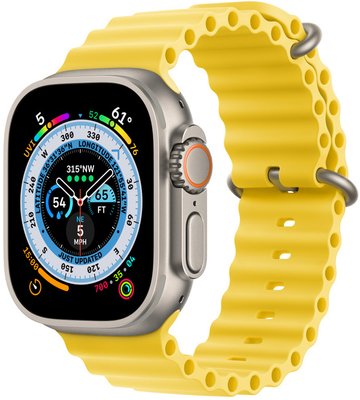 Apple Watch Ultra 49mm Titanium Case with Yellow Ocean Band (MNHG3) 32-015 фото
