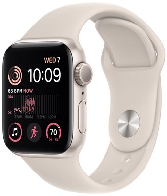 Apple Watch SE 2022 GPS 40mm Starlight Aluminum Case with Sport Band (MNJP3) 31-02 фото