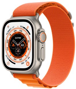 Apple Watch Ultra 49mm Titanium Case with Orange Alpine Loop - Small (MNHH3) 32-0 фото