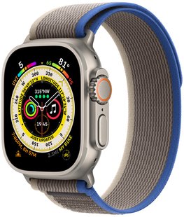 Apple Watch Ultra 49mm Titanium Case with Blue/Gray Trail Loop - S/M (MNHL3) 32-011 фото